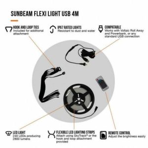 Electrical | Vango Sunbeam Flexi Light 4m – USB Camping Equipment Electrical