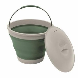 Kitchenware | Outwell Collaps Bucket with Lid – Shadow Green Camping Equipment Kitchenware