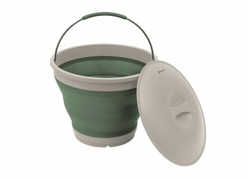 Kitchenware | Outwell Collaps Bucket with Lid – Shadow Green Camping Equipment Kitchenware