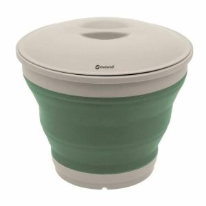 Kitchenware | Outwell Collaps Bucket with Lid – Shadow Green Camping Equipment Kitchenware