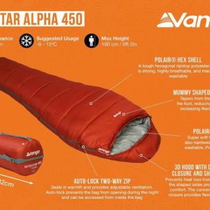 Sleeping | Vango Nitestar Alpha 450 Sleeping Bag Camping Equipment Sleeping