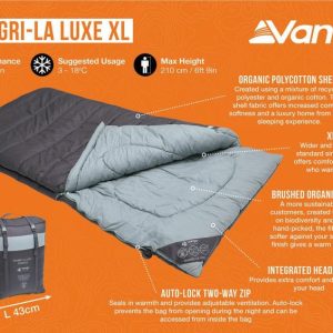 Sleeping | Vango Shangri-La Luxe XL Sleeping Bag Camping Equipment Sleeping