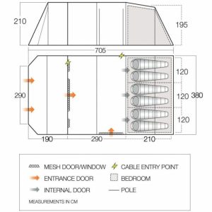 Tent Types | Vango Joro 600XL (Poled) Tent Family Tents Tent Types