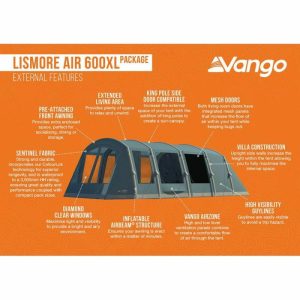 Tent Types | Vango Lismore Air 600XL Airbeam Tent 2024 (Incl. Footprint) Family Tents Tent Types