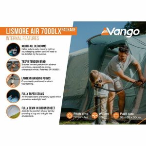 Tent Types | Vango Lismore Air 700DLX Airbeam Tent 2024 (Incl. Footprint) Family Tents Tent Types