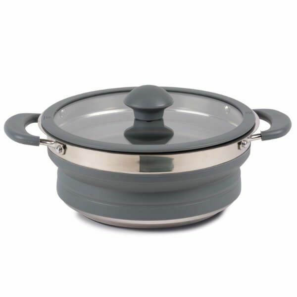 Cooking | Kampa Collapsible Saucepan 1.5L – Grey Camping Equipment Cooking